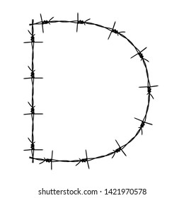 barbed wire shape alphabet d