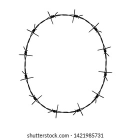 barbed wire shape alphabet o