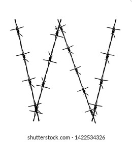 barbed wire shape alphabet w