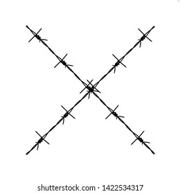barbed wire shape alphabet x