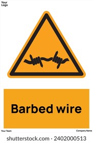 barbed wire signs symbol standard iso 7010
