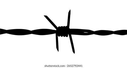 Silhueta de arame farpado, pode usar para ilustração de arte, decoração, padrão, ornamentado ou elemento de design gráfico. Ilustração de vetor 