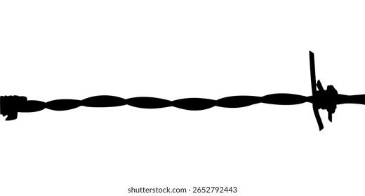 Silhueta de arame farpado, pode usar para ilustração de arte, decoração, padrão, ornamentado ou elemento de design gráfico. Ilustração de vetor 