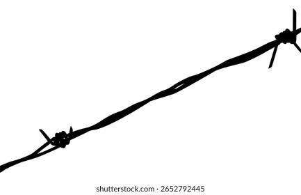 Silhueta de arame farpado, pode usar para ilustração de arte, decoração, padrão, ornamentado ou elemento de design gráfico. Ilustração de vetor 