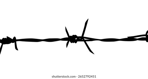 Silhueta de arame farpado, pode usar para ilustração de arte, decoração, padrão, ornamentado ou elemento de design gráfico. Ilustração de vetor 