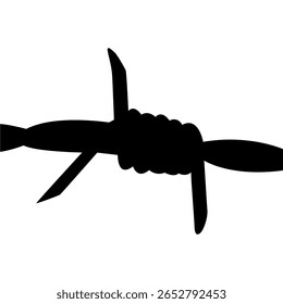 Silhueta de arame farpado, pode usar para ilustração de arte, decoração, padrão, ornamentado ou elemento de design gráfico. Ilustração de vetor 