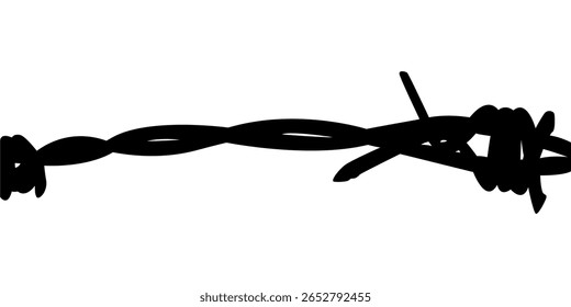 Silhueta de arame farpado, pode usar para ilustração de arte, decoração, padrão, ornamentado ou elemento de design gráfico. Ilustração de vetor 