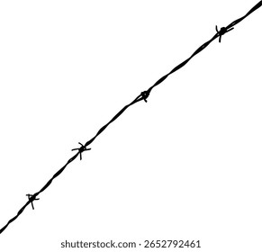 Silhueta de arame farpado, pode usar para ilustração de arte, decoração, padrão, ornamentado ou elemento de design gráfico. Ilustração de vetor 