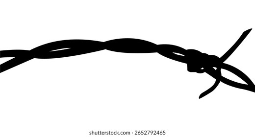 Silhueta de arame farpado, pode usar para ilustração de arte, decoração, padrão, ornamentado ou elemento de design gráfico. Ilustração de vetor 