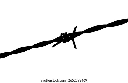 Silhueta de arame farpado, pode usar para ilustração de arte, decoração, padrão, ornamentado ou elemento de design gráfico. Ilustração de vetor 