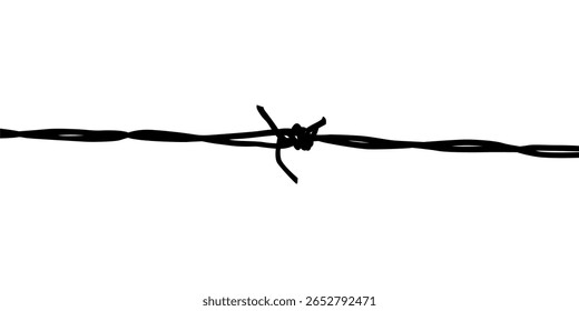 Silhueta de arame farpado, pode usar para ilustração de arte, decoração, padrão, ornamentado ou elemento de design gráfico. Ilustração de vetor 