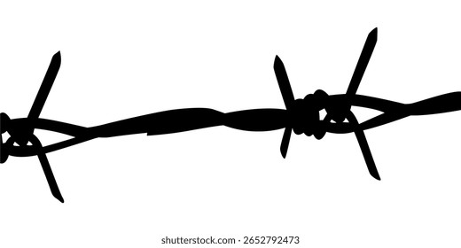 Silhueta de arame farpado, pode usar para ilustração de arte, decoração, padrão, ornamentado ou elemento de design gráfico. Ilustração de vetor 