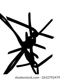 Silhueta de arame farpado, pode usar para ilustração de arte, decoração, padrão, ornamentado ou elemento de design gráfico. Ilustração de vetor 