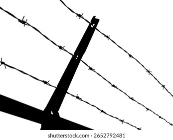 Silhueta de arame farpado, pode usar para ilustração de arte, decoração, padrão, ornamentado ou elemento de design gráfico. Ilustração de vetor 