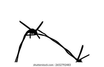 Silhueta de arame farpado, pode usar para ilustração de arte, decoração, padrão, ornamentado ou elemento de design gráfico. Ilustração de vetor 