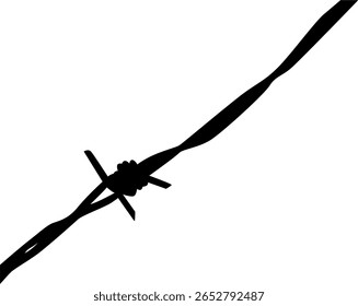 Silhueta de arame farpado, pode usar para ilustração de arte, decoração, padrão, ornamentado ou elemento de design gráfico. Ilustração de vetor 