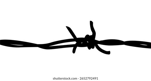 Silhueta de arame farpado, pode usar para ilustração de arte, decoração, padrão, ornamentado ou elemento de design gráfico. Ilustração de vetor 