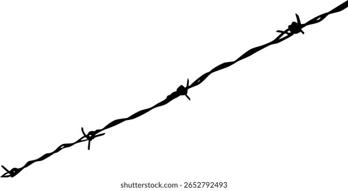 Silhueta de arame farpado, pode usar para ilustração de arte, decoração, padrão, ornamentado ou elemento de design gráfico. Ilustração de vetor 