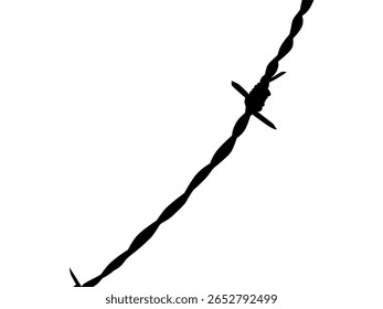 Silhueta de arame farpado, pode usar para ilustração de arte, decoração, padrão, ornamentado ou elemento de design gráfico. Ilustração de vetor 