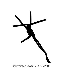 Silhueta de arame farpado, pode usar para ilustração de arte, decoração, padrão, ornamentado ou elemento de design gráfico. Ilustração de vetor 