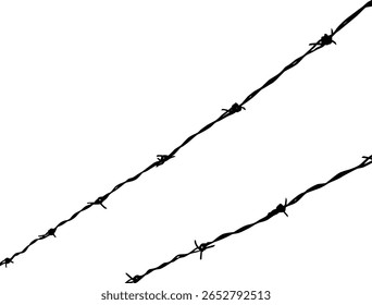 Silhueta de arame farpado, pode usar para ilustração de arte, decoração, padrão, ornamentado ou elemento de design gráfico. Ilustração de vetor 