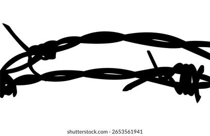 Silhueta de arame farpado, pode usar para ilustração de arte, padrão, ornamentado, decoração, de elemento de design gráfico. Ilustração de vetor