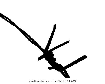 Silhueta de arame farpado, pode usar para ilustração de arte, padrão, ornamentado, decoração, de elemento de design gráfico. Ilustração de vetor