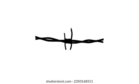 Barbed Wire silhouette, high quality vector