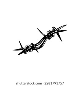 barbed wire silhouette vector illustration