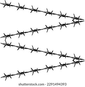Barbed wire silhouette zigzag vektor