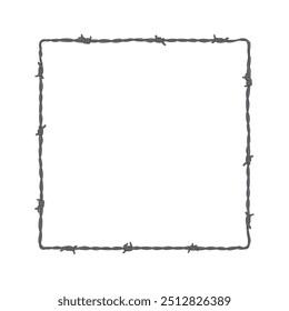 Barbed wire square border frame vector