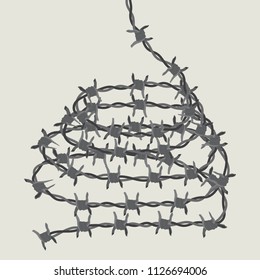 barbed wire symbol. vector illustration