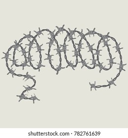 barbed wire symbol, vector illustration