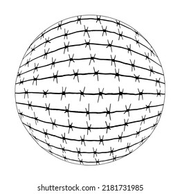  Barbed Wire Texture Of The Ball Surface. Vector Illustration