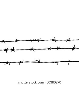 Barbed wire, vector