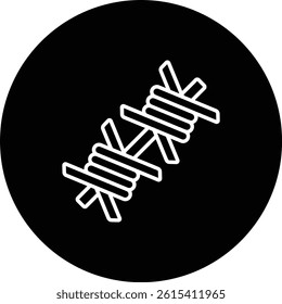 Barbed wire vector icon. Can be used for printing, mobile and web applications.