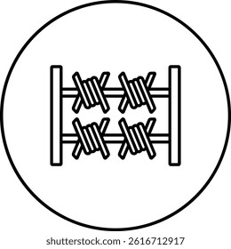 Barbed wire vector icon. Can be used for printing, mobile and web applications.