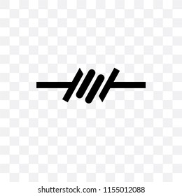 Barbed wire vector icon isolated on transparent background, Barbed wire logo concept