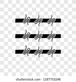 Barbed wire vector icon isolated on transparent background, Barbed wire transparency logo concept