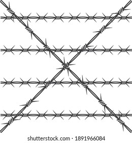 Barbed Wire Vector Illustration Design Template