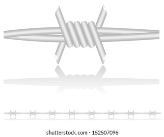 barbed wire vector illustration isolated on white background
