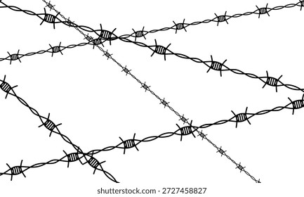 Stacheldraht. Vektorgrafik auf transparentem Hintergrund.