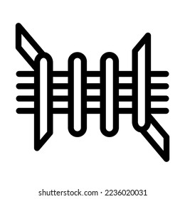 Barbed Wire Vector Line Icon Design