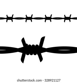 Barbed Wire vector silhouette