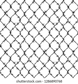 Barbed wire wallpaper abstract vector seamless pattern
