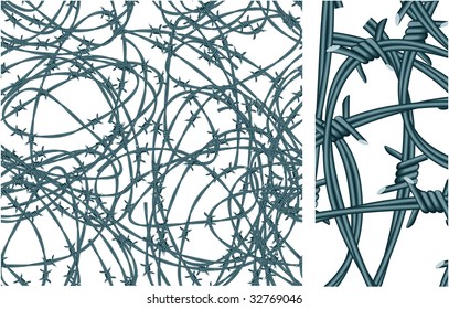 Barbed wires. Vector seamless pattern.