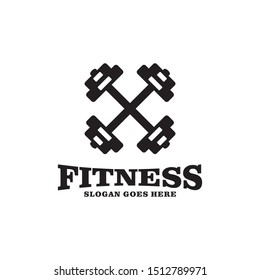 Barbel, bodybuilding, fitness logo design vector