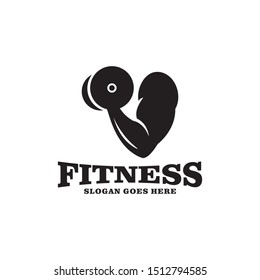 Barbel, bodybuilding, fitness logo design vector