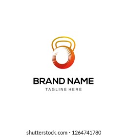 Barbel Circular Fire Gym Creative Abstract Business Logo