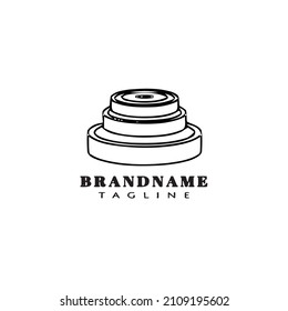 barbel component logo cartoon icon design template black modern isolated vector